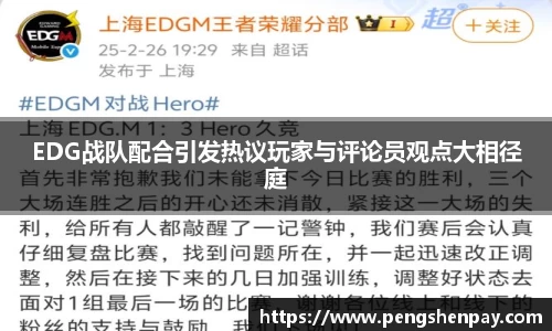 EDG战队配合引发热议玩家与评论员观点大相径庭